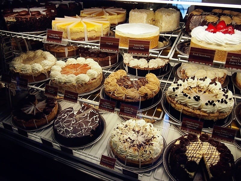 Bolos do Cheesecake Factory em Miami e Orlando