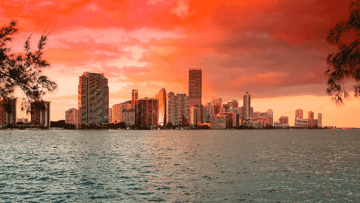 Vista de Miami no fim de tarde