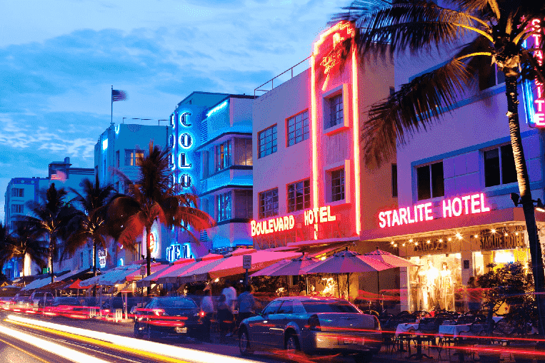 Ocean Drive em South Beach Miami