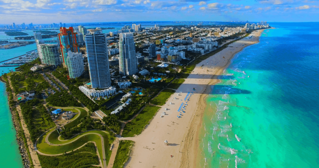 Ir à praia sozinho em Miami