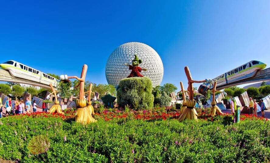 Entrada do parque Epcot em Orlando