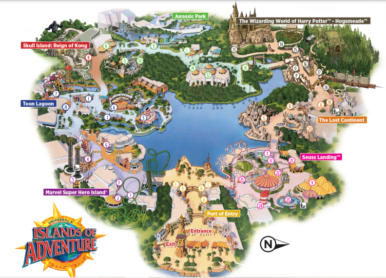 Mapa do Islands of Adventure