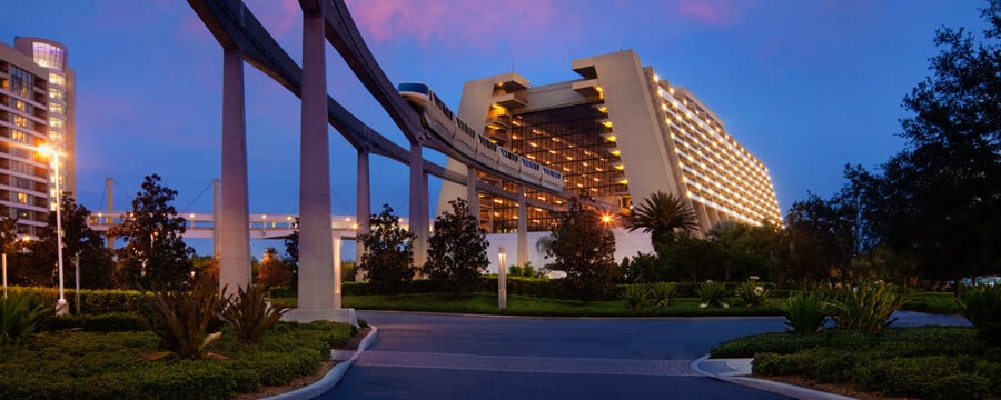 Monorail no Disney's Contemporary Resort em Orlando