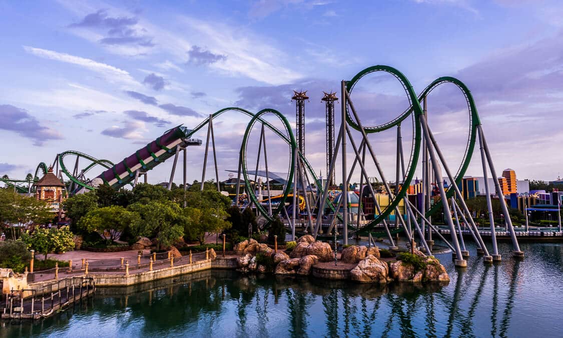 The Incredible Hulk Coaster no Islands of Adventure em Orlando