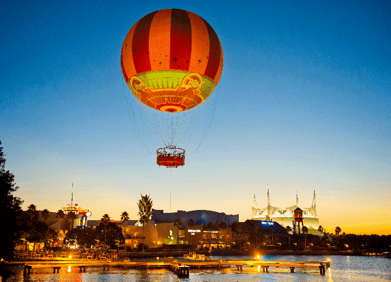 Passeio de balão na Disney Springs em Orlando