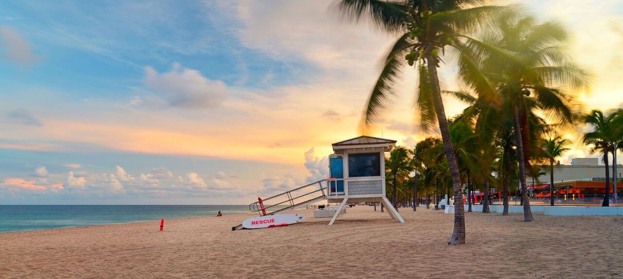 Fim de tarde na praia em Fort Lauderdale