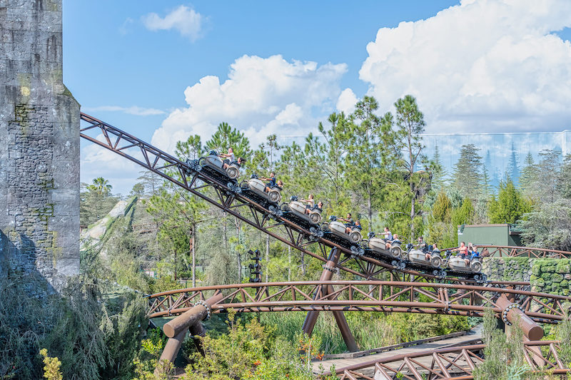 Trajeto da Hagrid's Magical Creatures Motorbike Adventure no Islands of Adventure em Orlando