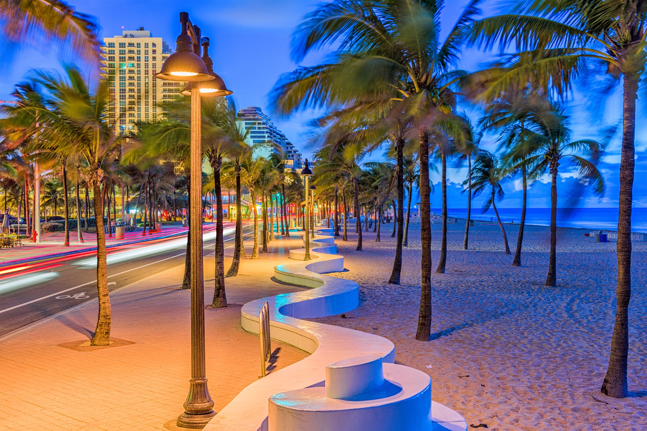 Anoitecer na praia em Fort Lauderdale