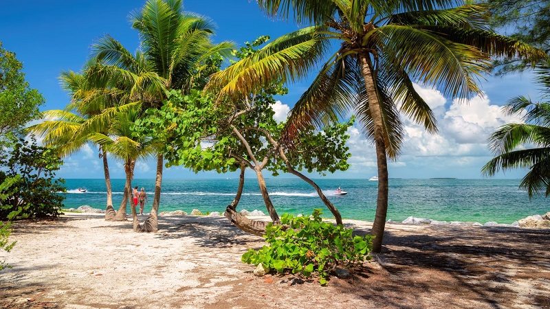 Paisagem da praia de Key West na Flórida