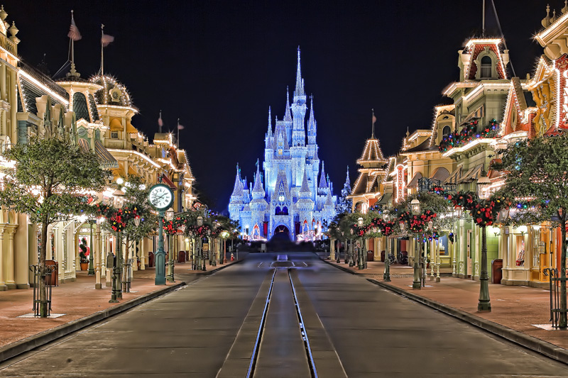 Main Street, no Magic Kingdom, à noite