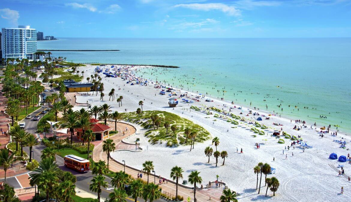 Vista aérea da Praia de Clearwater