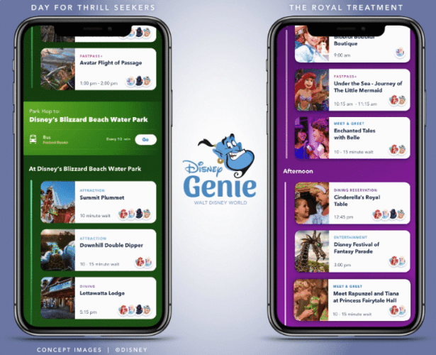 Atrações pelo Aplicativo Disney Genie