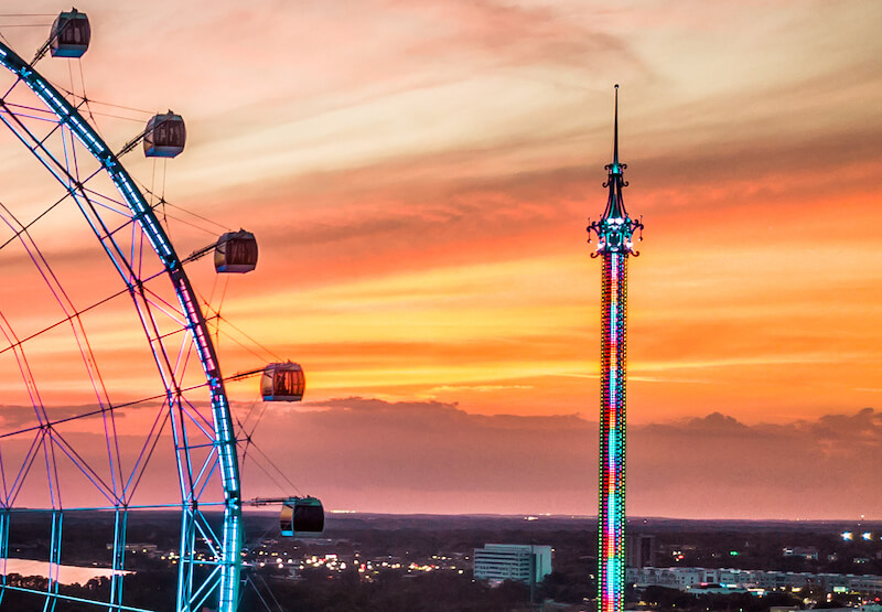 Orlando Gyro Drop Tower no ICON Park em Orlando