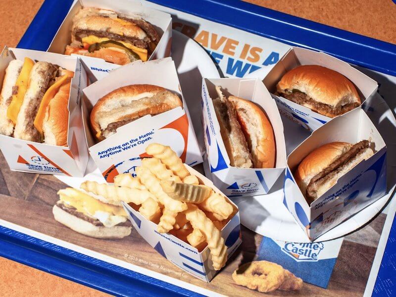 Lanches do Restaurante White Castle em Orlando