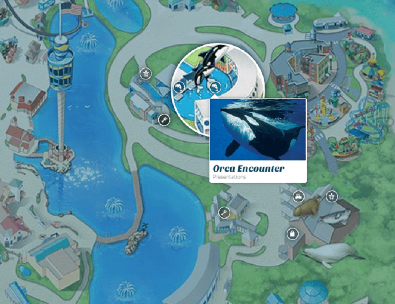 Local do Show Orca Encounter no SeaWorld em Orlando