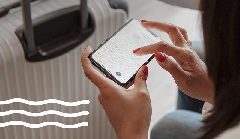 Aluguel de malas de viagem pelo celular