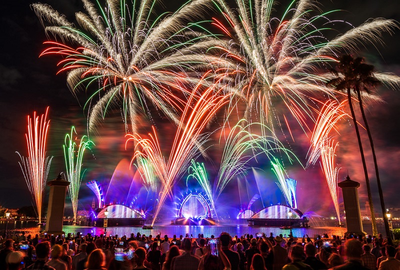 Show de fogos Harmonious no Disney Epcot Orlando