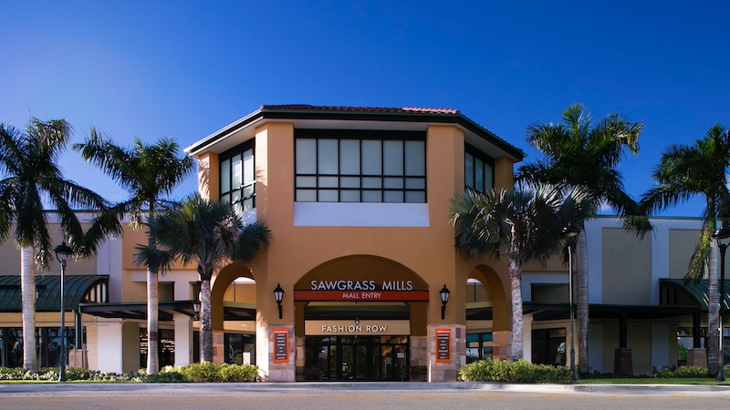 Entrada do outlet Sawgrass Mills em Miami