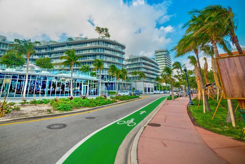 Ciclovia em South Beach em Miami